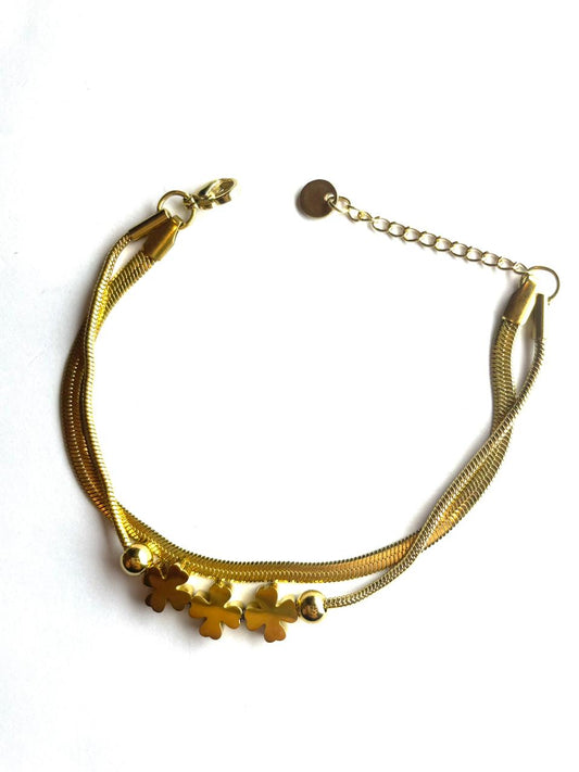 double chain flower bracelet